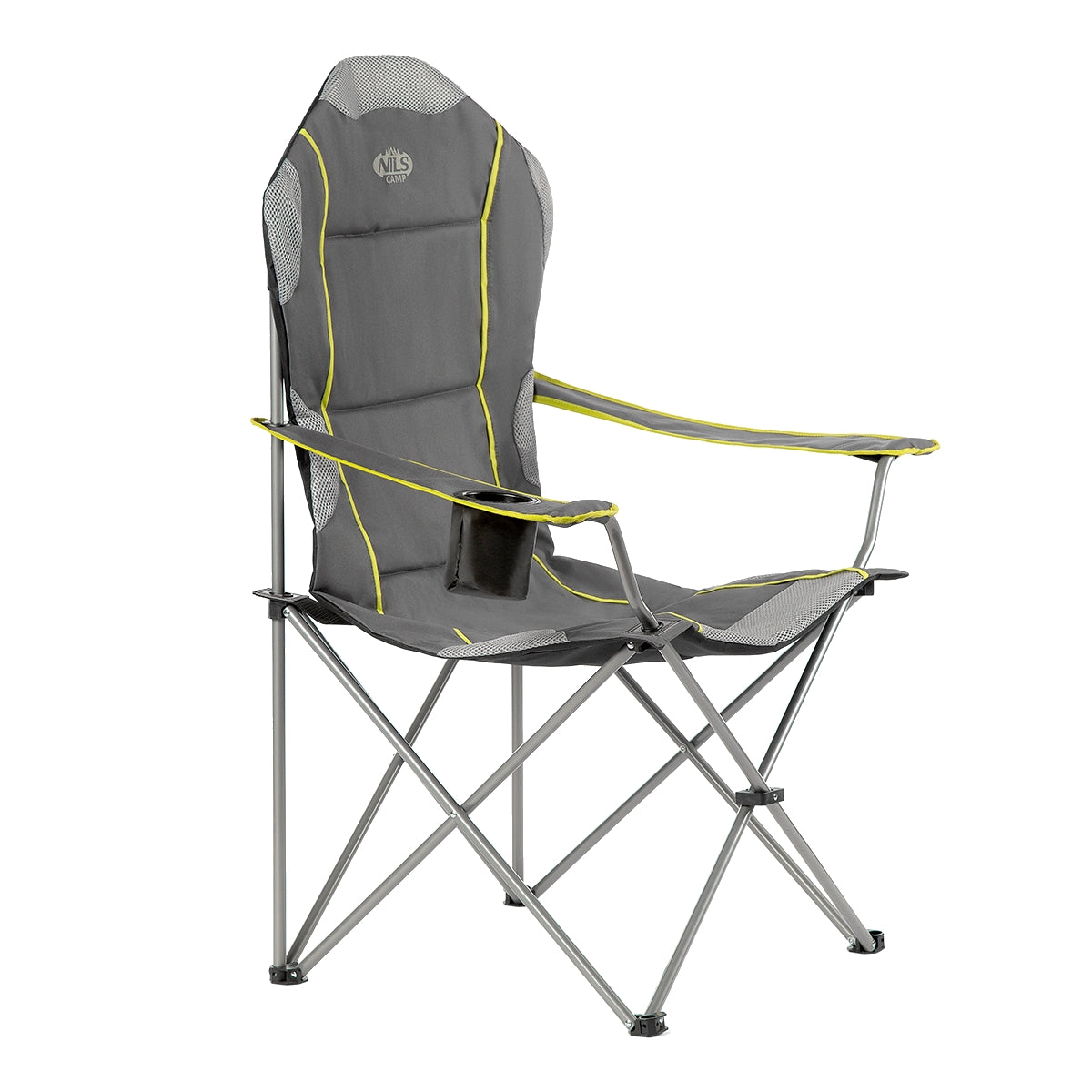Camping Chair, Grey-Lime, Foldable, Lightweight