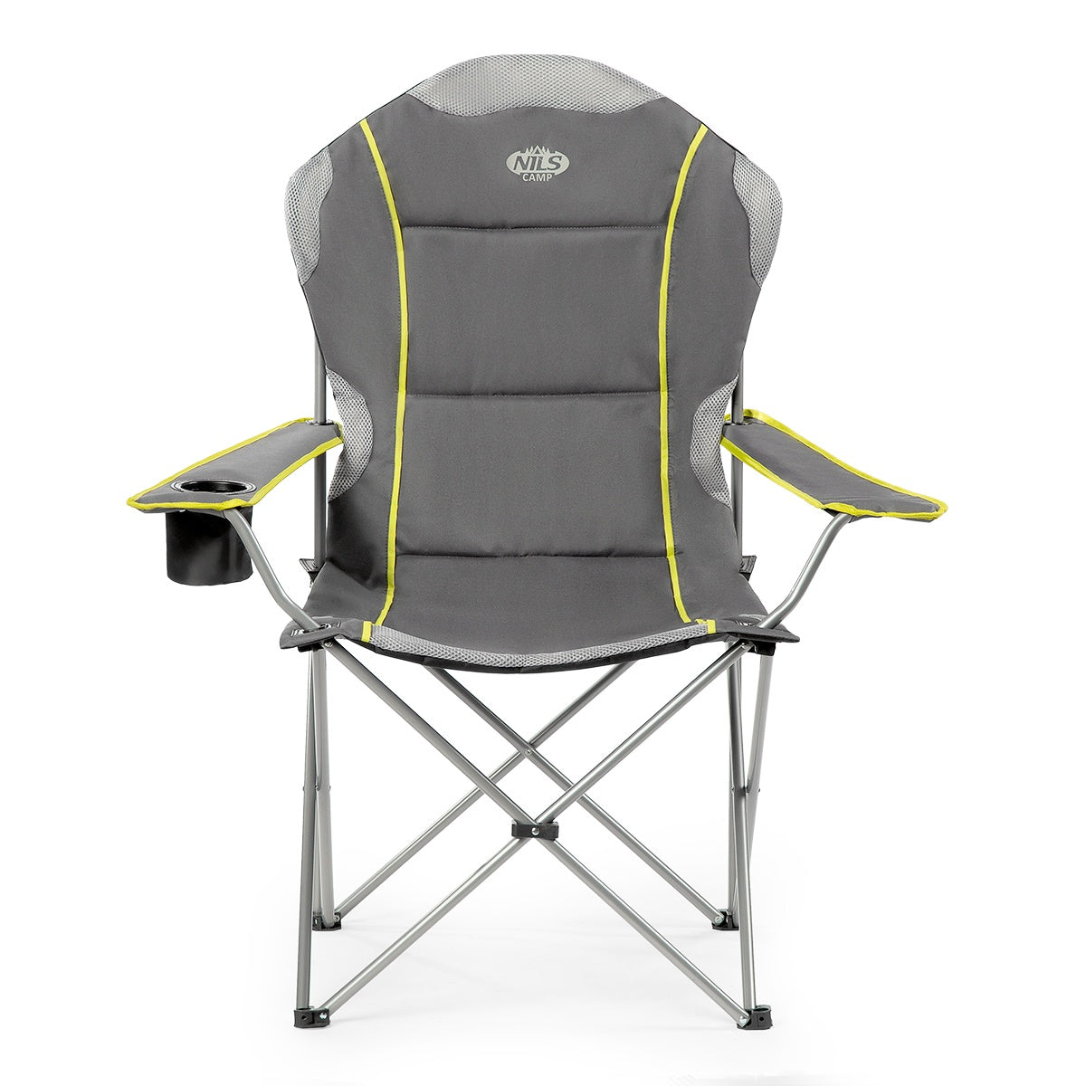 Camping Chair, Grey-Lime, Foldable, Lightweight