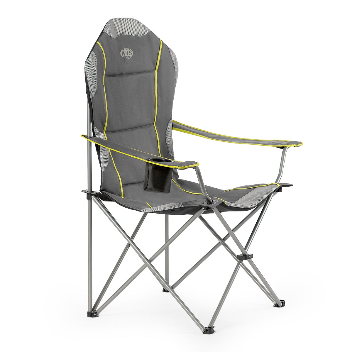 Camping Chair, Grey-Lime, Foldable, Lightweight