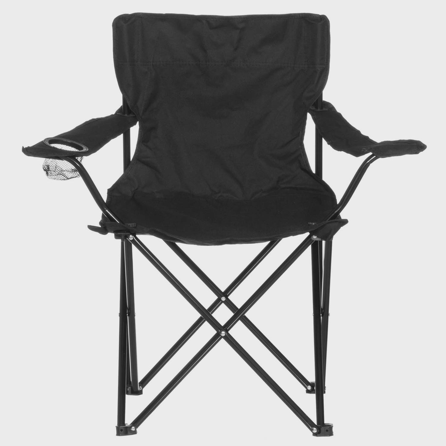 Camping Chair with Cup Holder, Black, Foldable, Portable