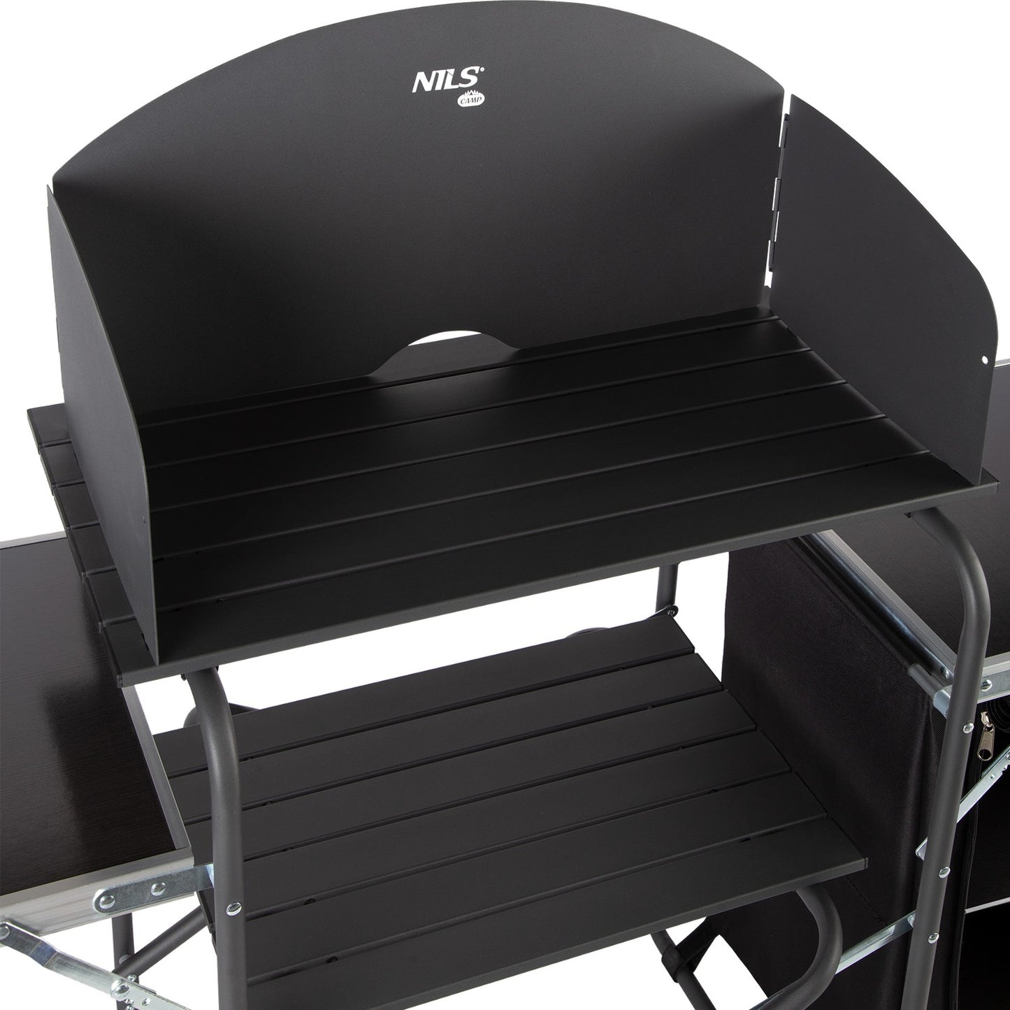 Camping Cupboard with Wind Shelter, Portable Storage