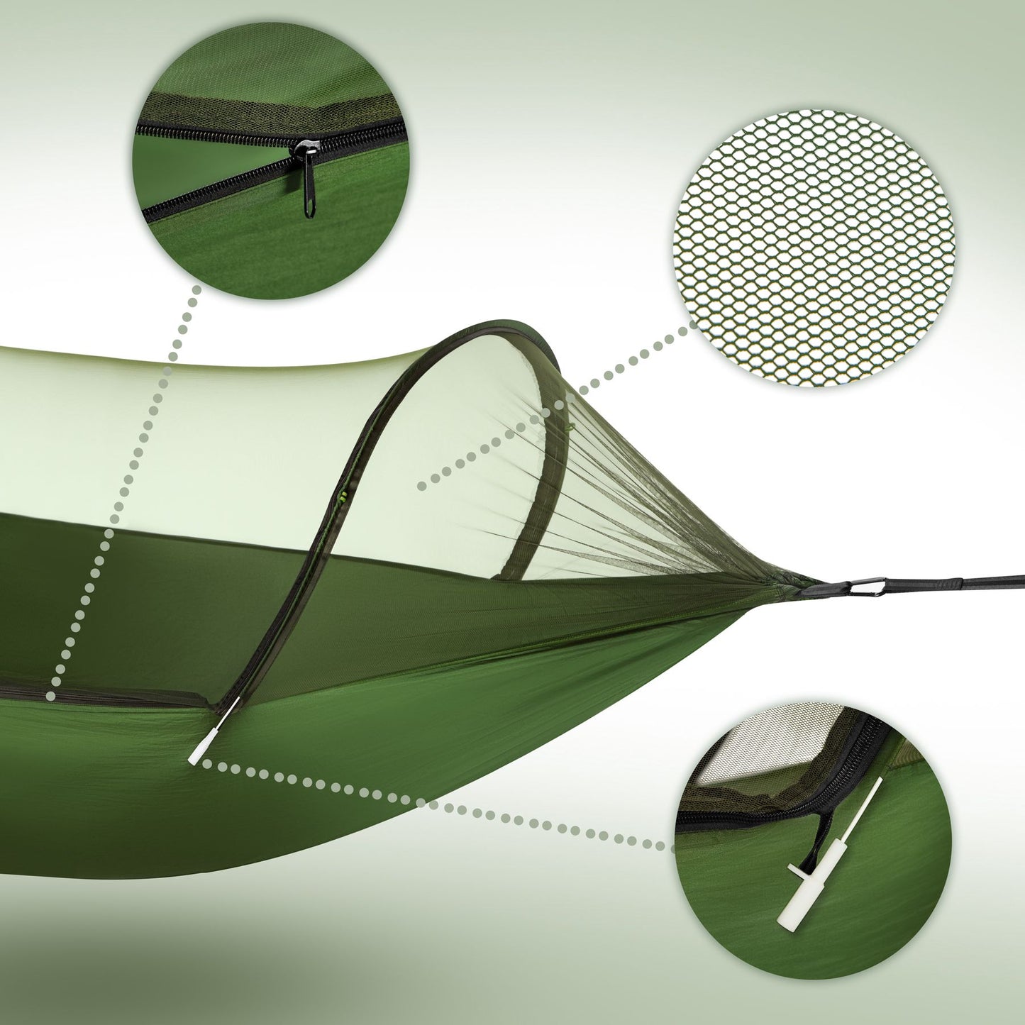 Camping Hammock With Mosquito Net and Canopy, 270 cm