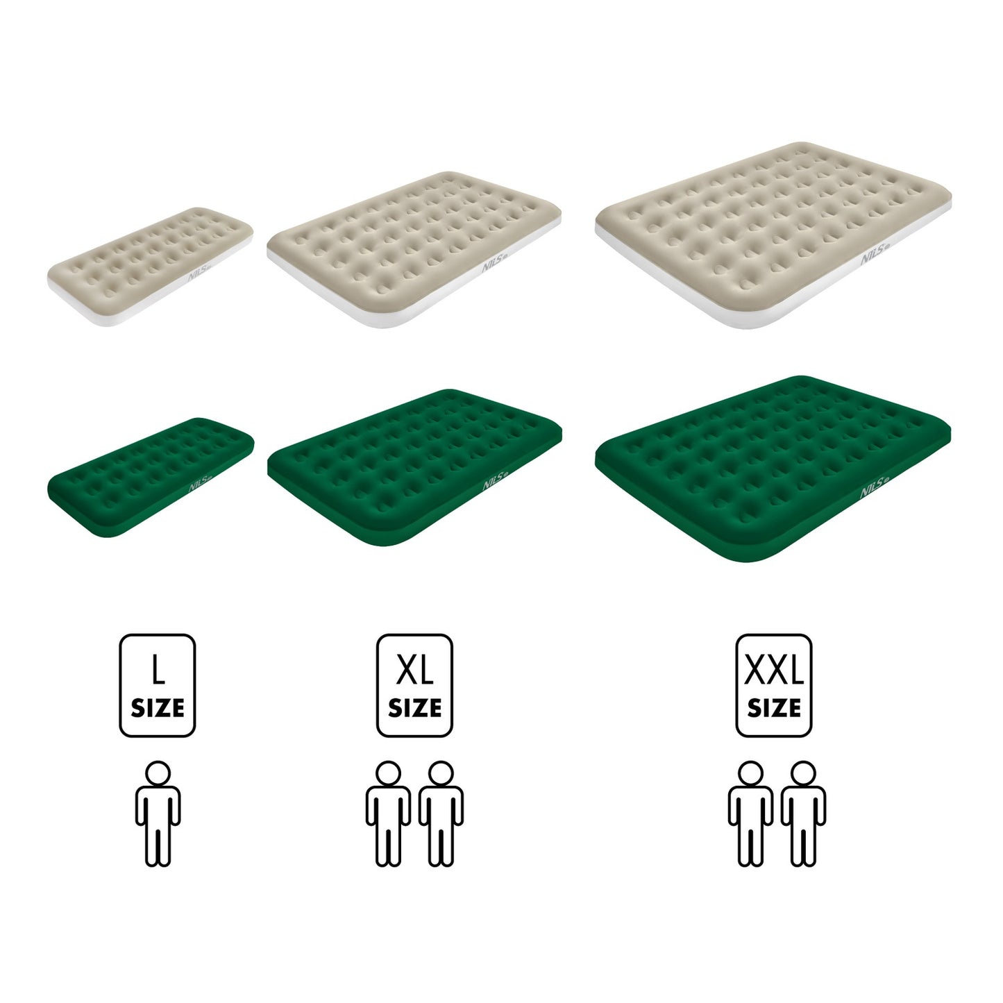 Camping Mattress, 191x137x22 cm, Beige