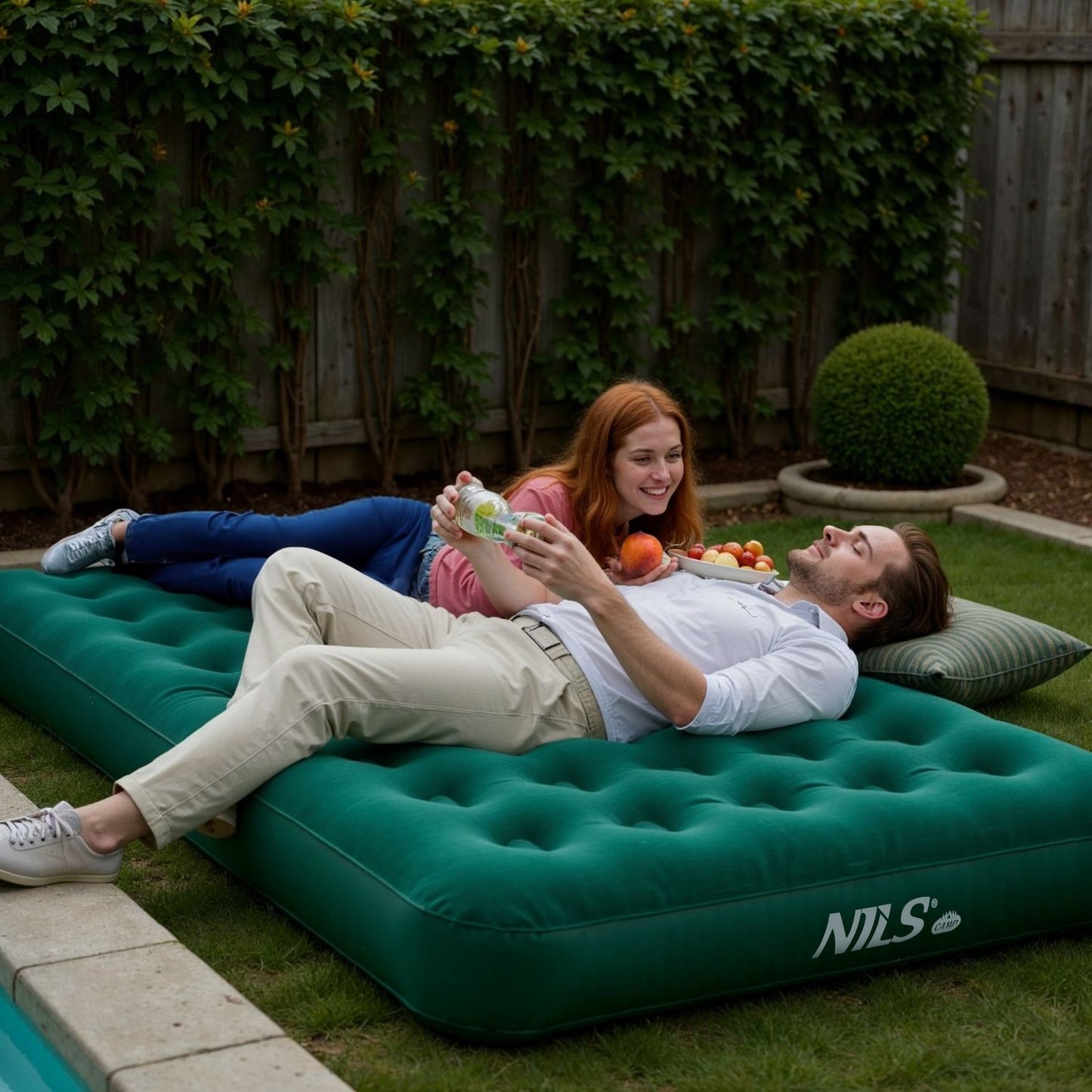 Camping Mattress 203x152x22 cm, Green