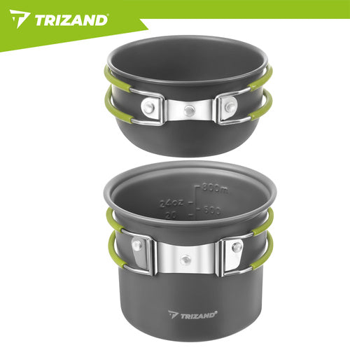 Camping Mess Kit, Foldable Aluminum, 1.2L Capacity