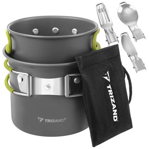 Camping Mess Kit, Foldable Aluminum, 1.2L Capacity