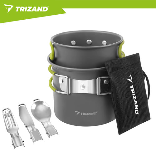 Camping Mess Kit, Foldable Aluminum, 1.2L Capacity