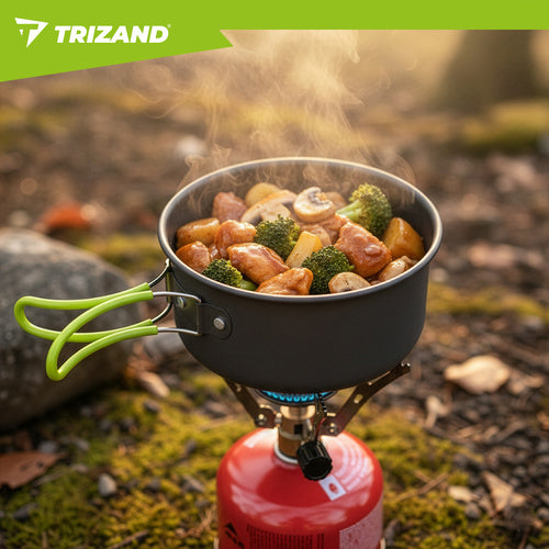 Camping Mess Kit, Foldable Aluminum, 1.2L Capacity