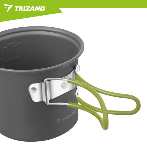 Camping Mess Kit, Foldable Aluminum, 1.2L Capacity