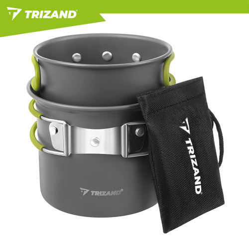 Camping Mess Kit, Foldable Aluminum, 1.2L Capacity