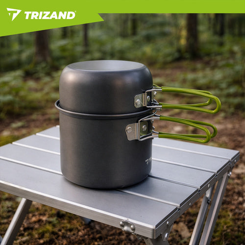 Camping Mess Kit, Foldable Aluminum, 1.2L Capacity