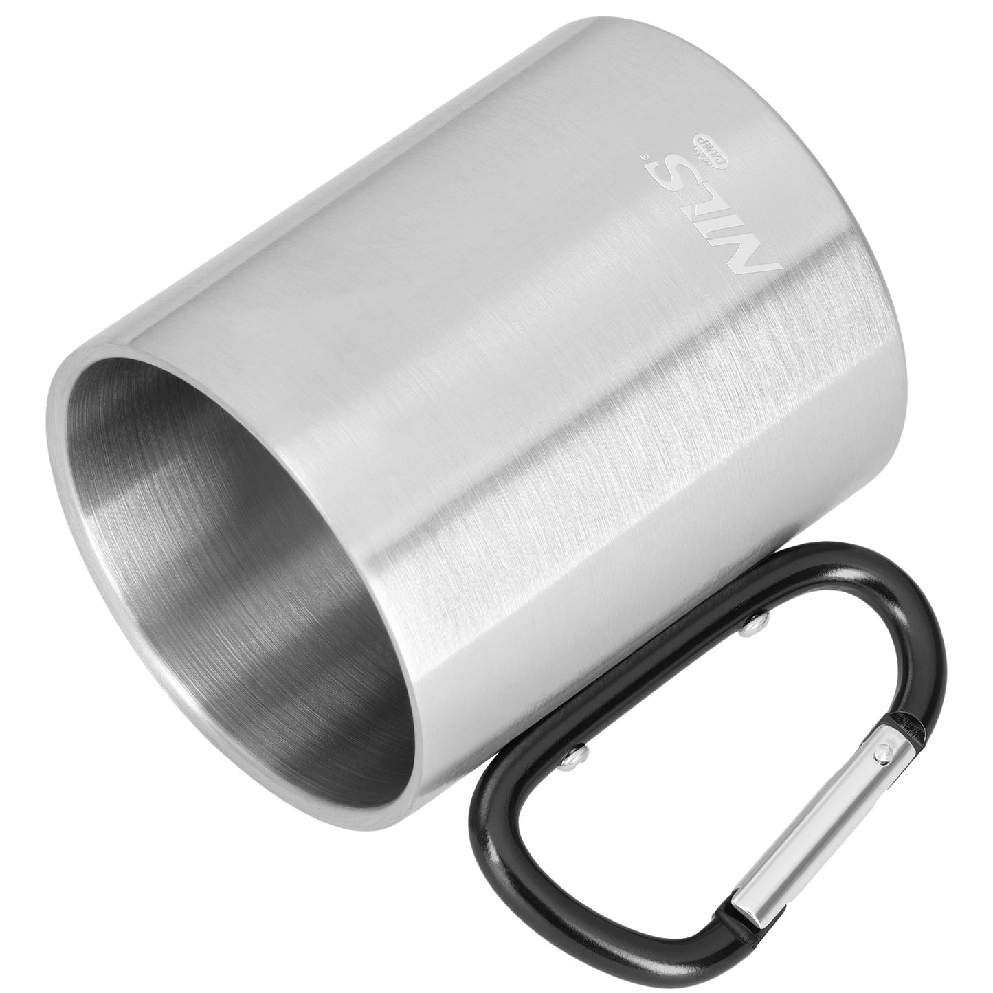 Camping Mug with Carabiner, 300ml Stainless Steel