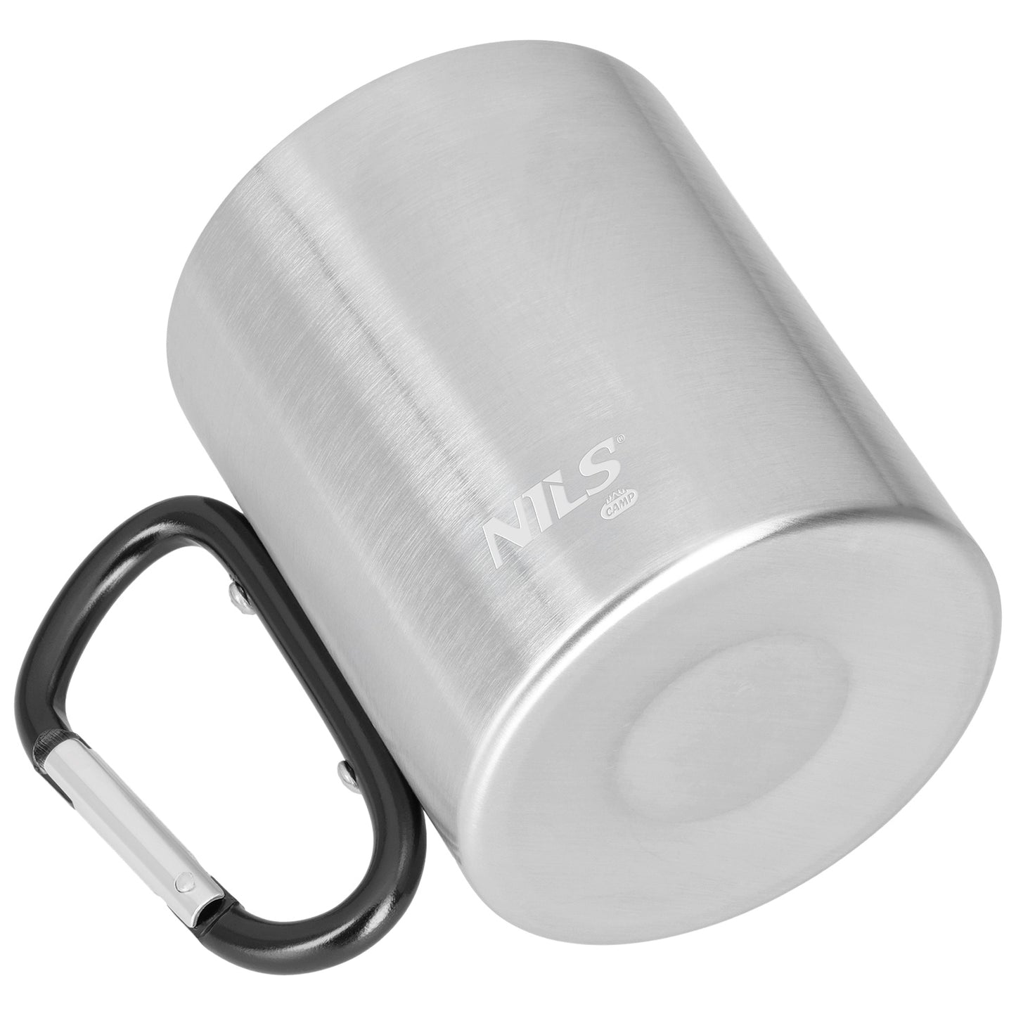 Camping Mug with Carabiner, 300ml Stainless Steel