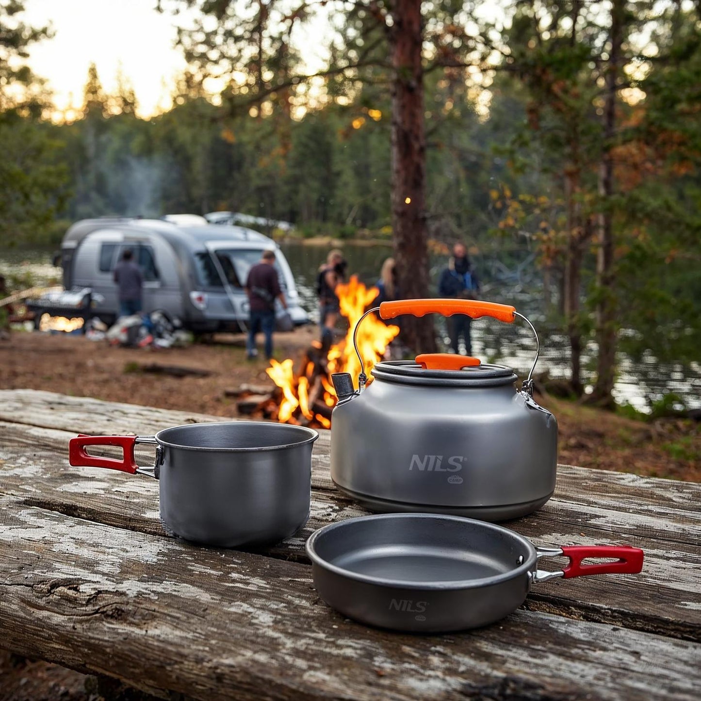 Camping Pot, 1.4L Capacity, Ideal for Outdoor Cooking