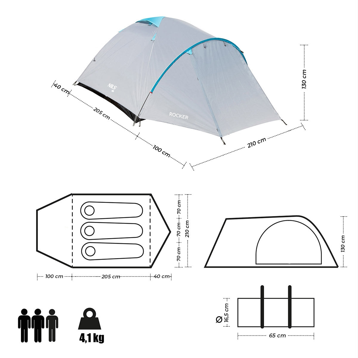 Camping Tent, 2-Person, Waterproof, Easy Setup