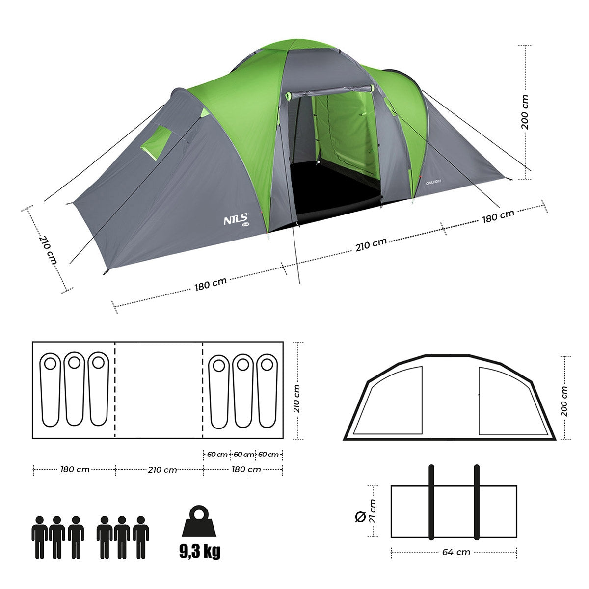 Camping Tent – 4 Person, Waterproof, Easy Setup