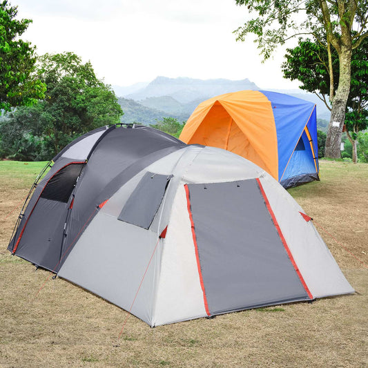Tunnel camping tent for 5 people - waterproof, mesh window