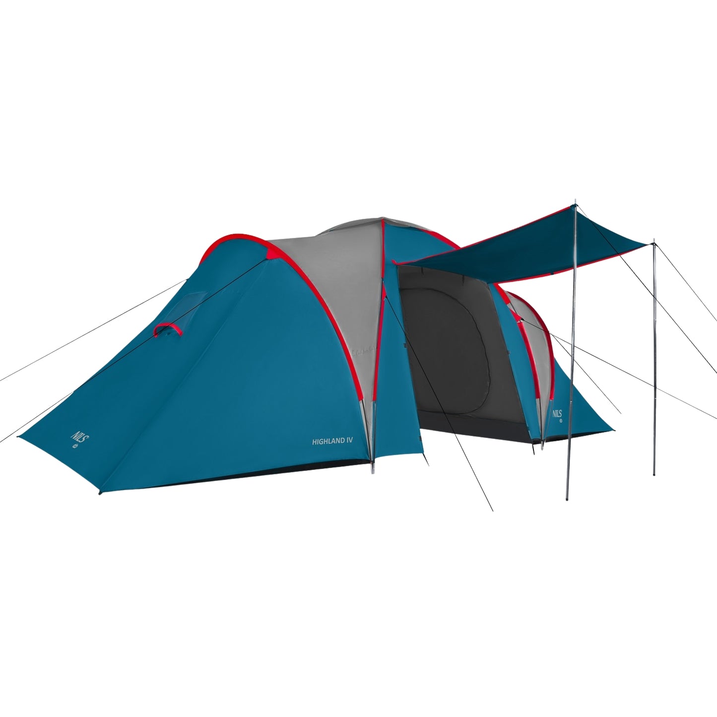 Camping Tent, Blue/Light Gray, 4-Person