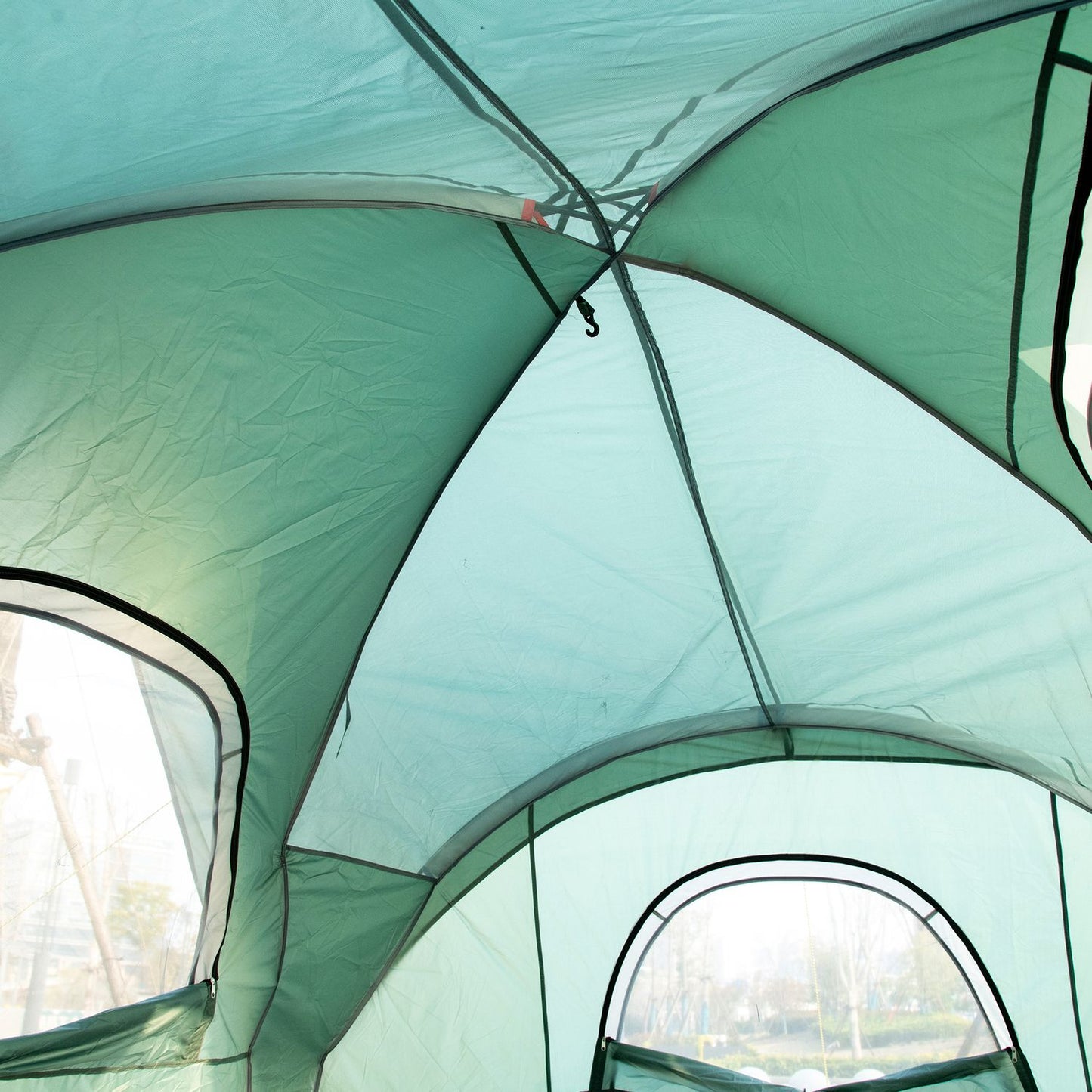 Tunnel camping tent for 5-6 people, durable polyester