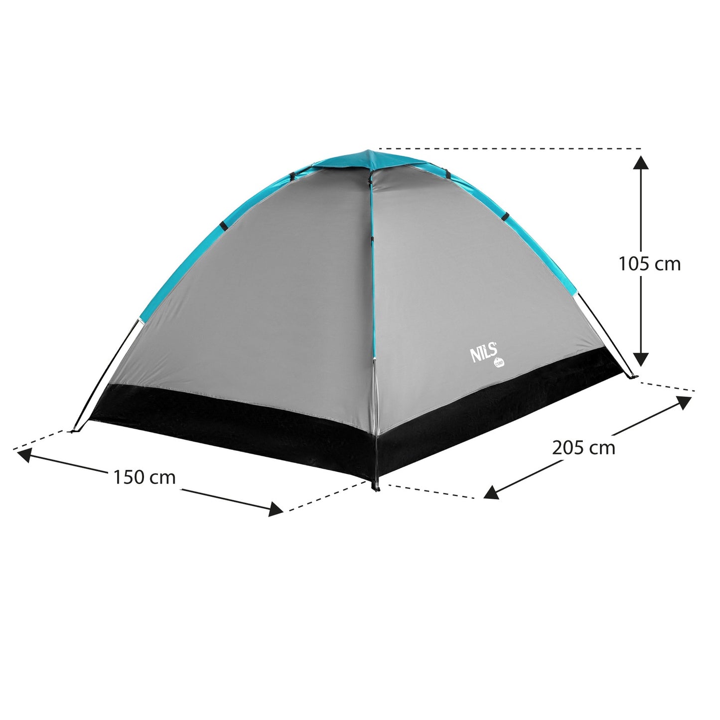 Camping Tent, Gray, 2-Person, Waterproof