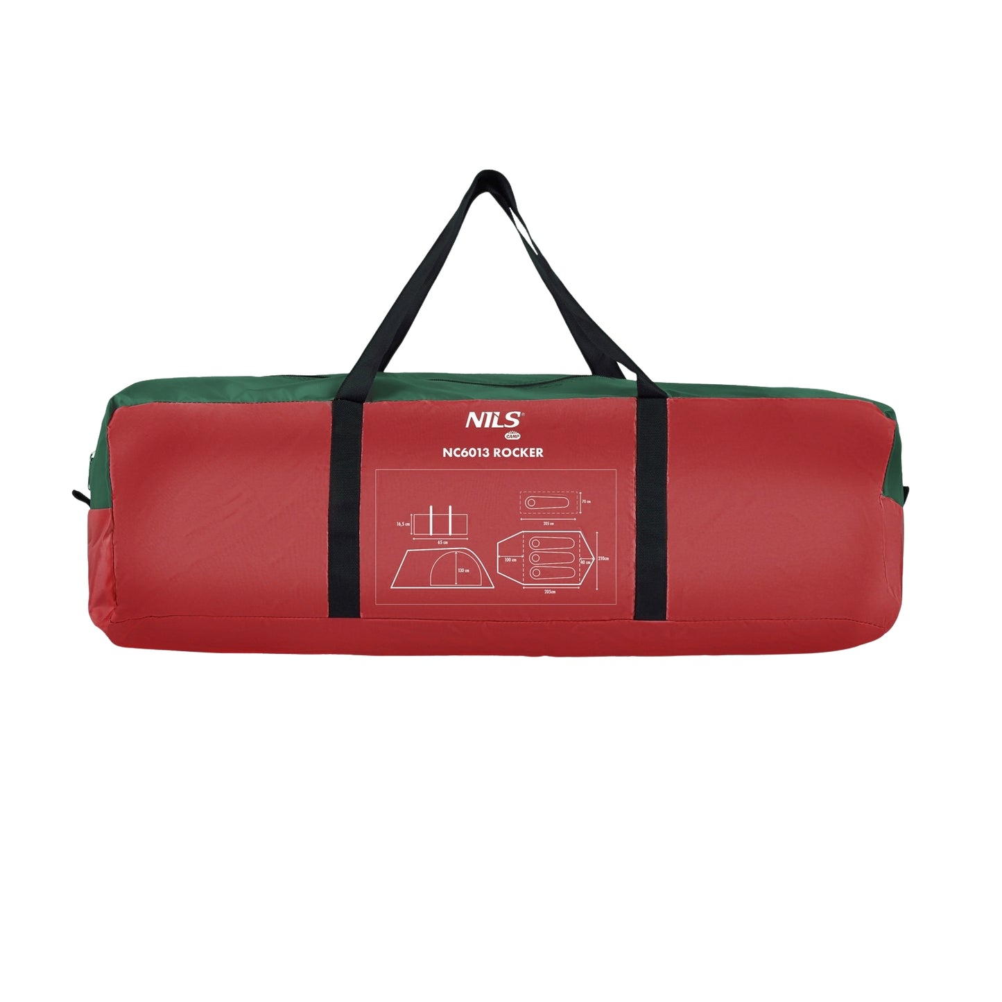 Camping Tent, Green-Red, 2-Person, Lightweight