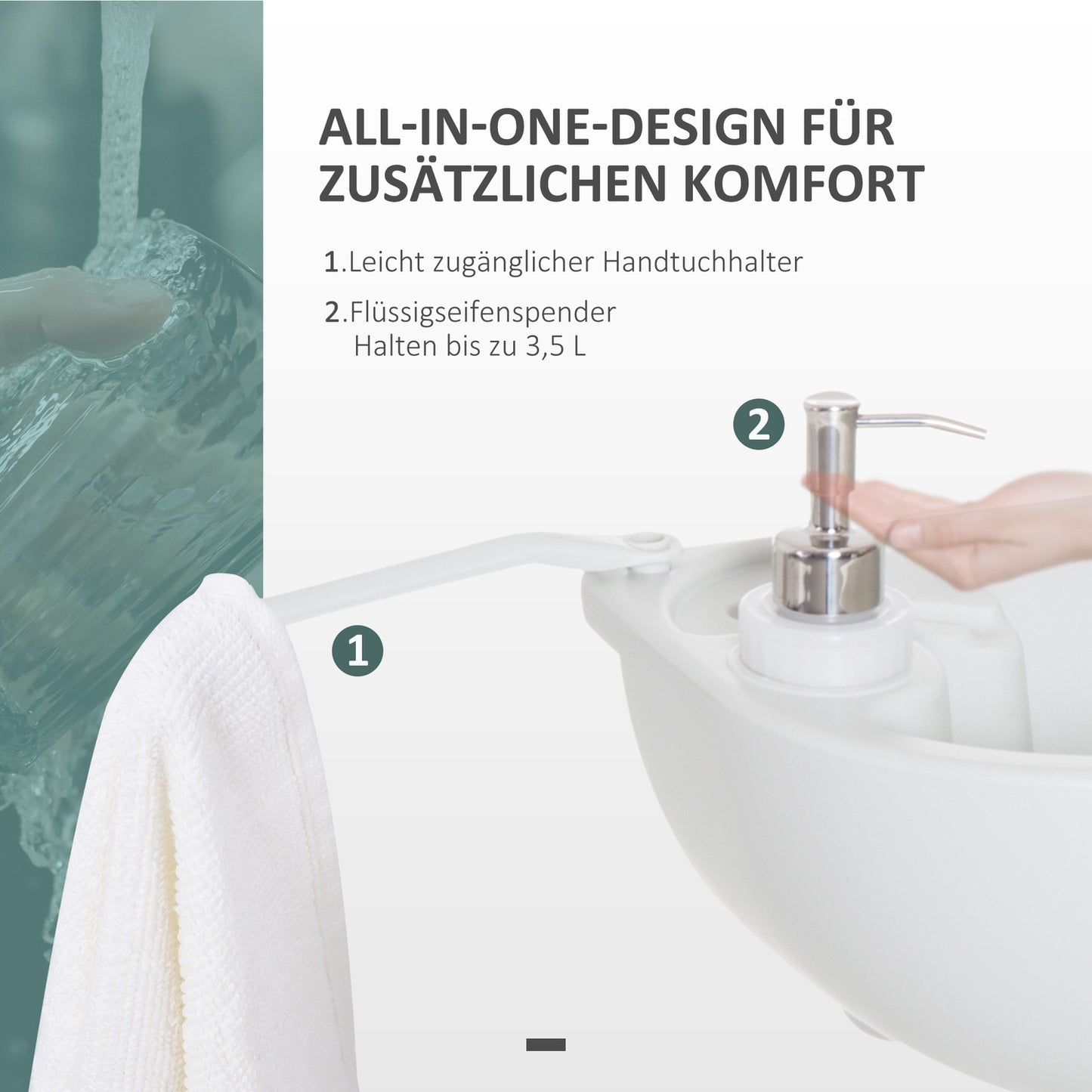 Portable camping sink with 17L water tank and soap dispenser