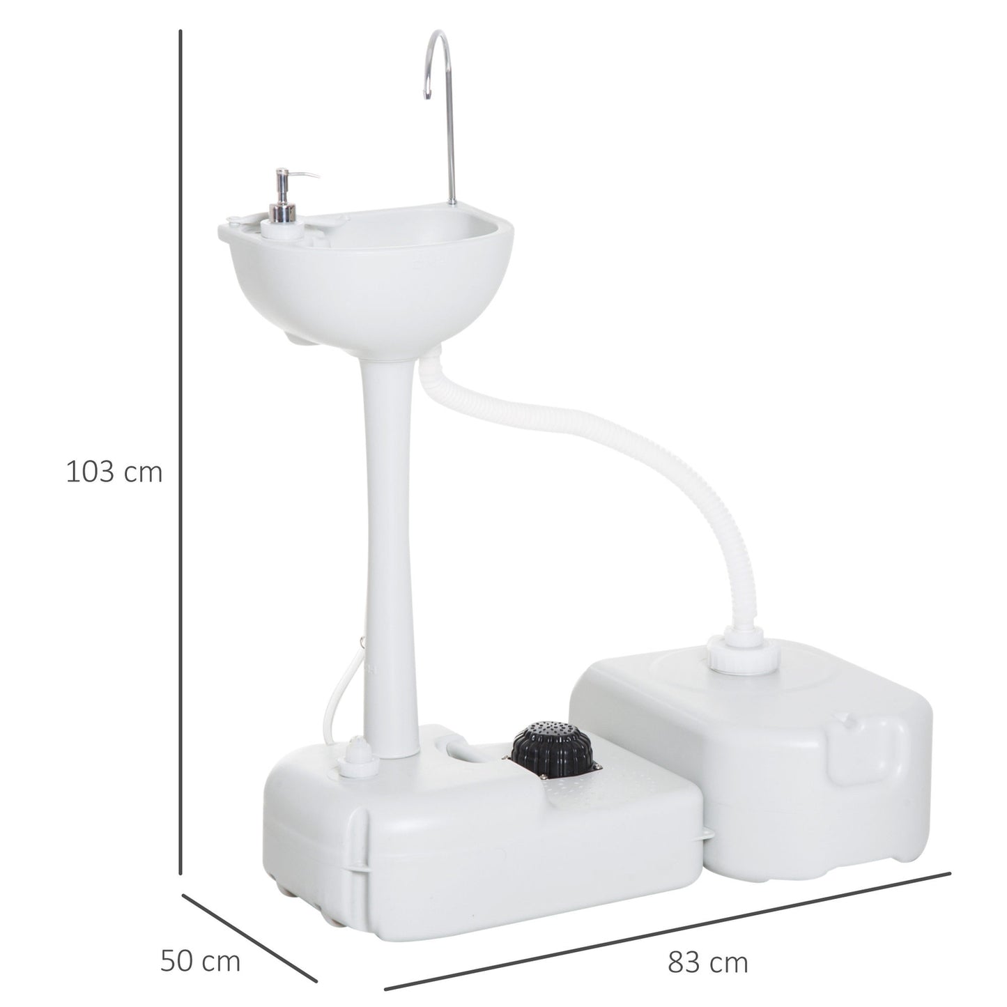 Portable camping sink with 17L water tank and soap dispenser