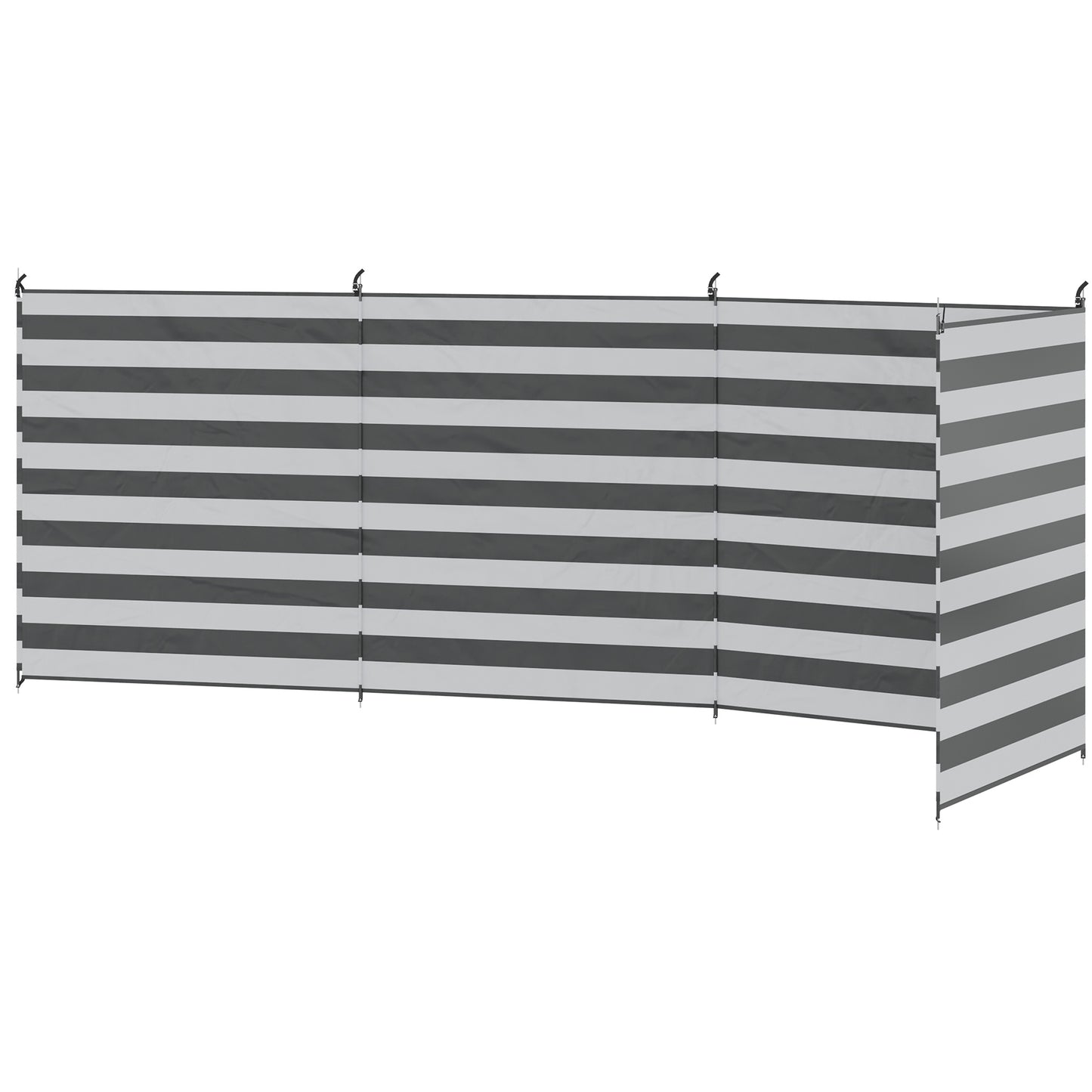 Camping Windbreak with Steel Poles, 540 x 150 cm, Gray/White