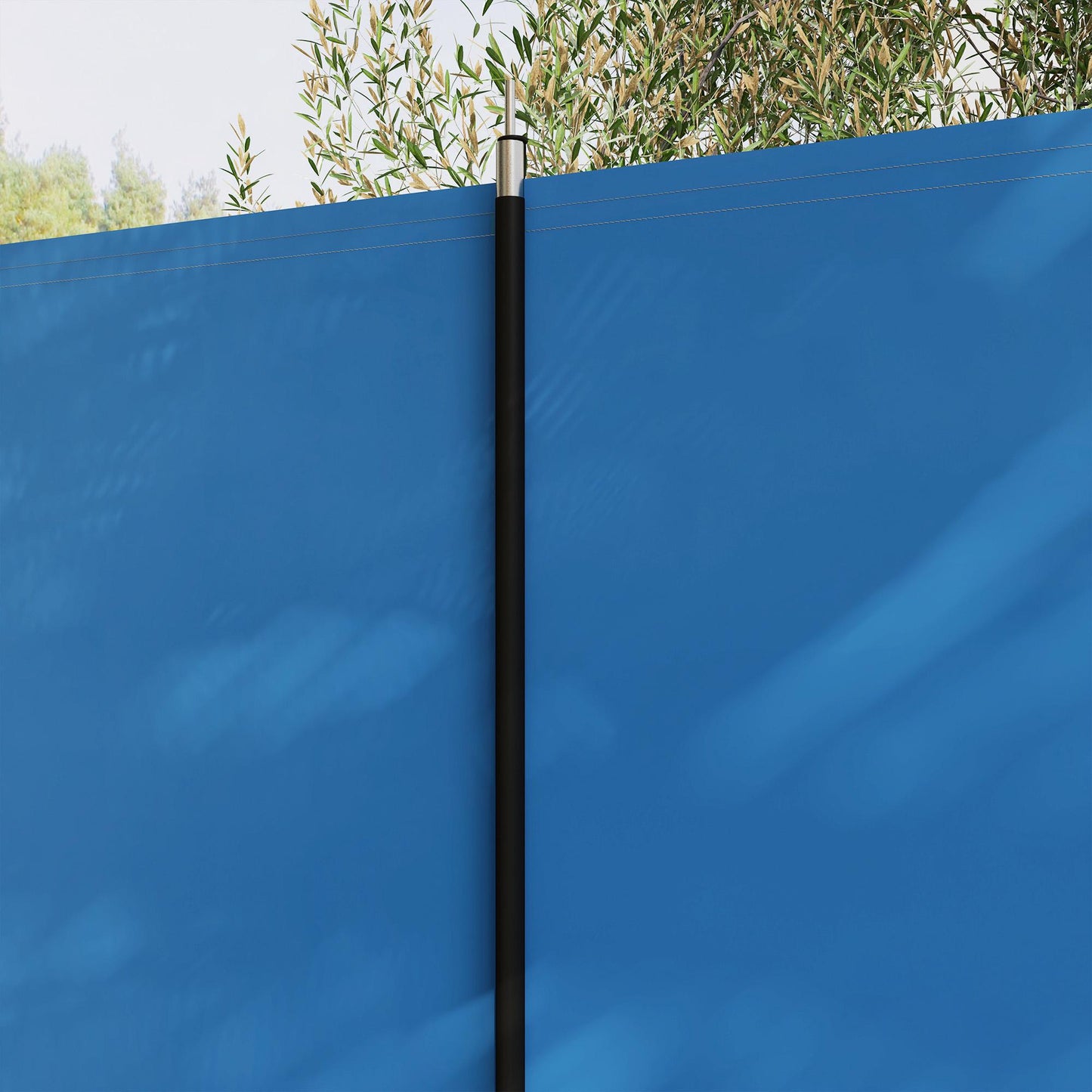 Camping Windshield 540x150 cm with Steel Poles and Bag