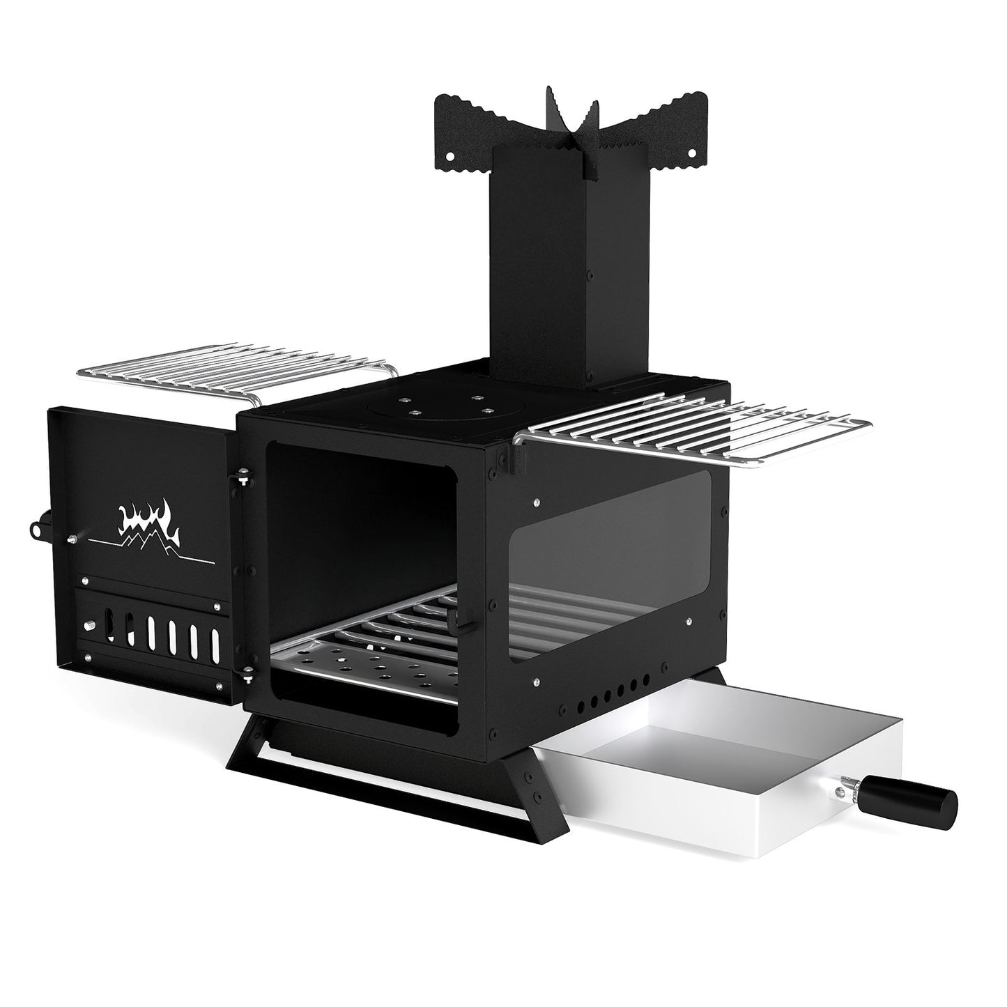Camping Wood Stove with Pot Stand & Oven Pan