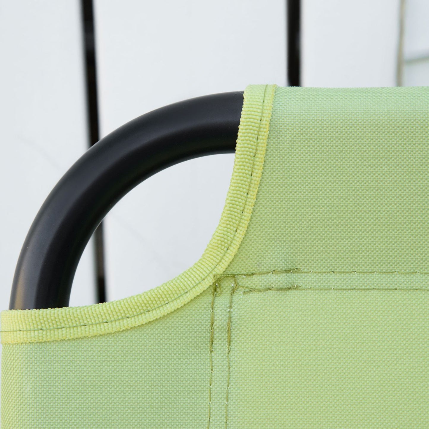 2-seater folding camping chair with cup holder, light green