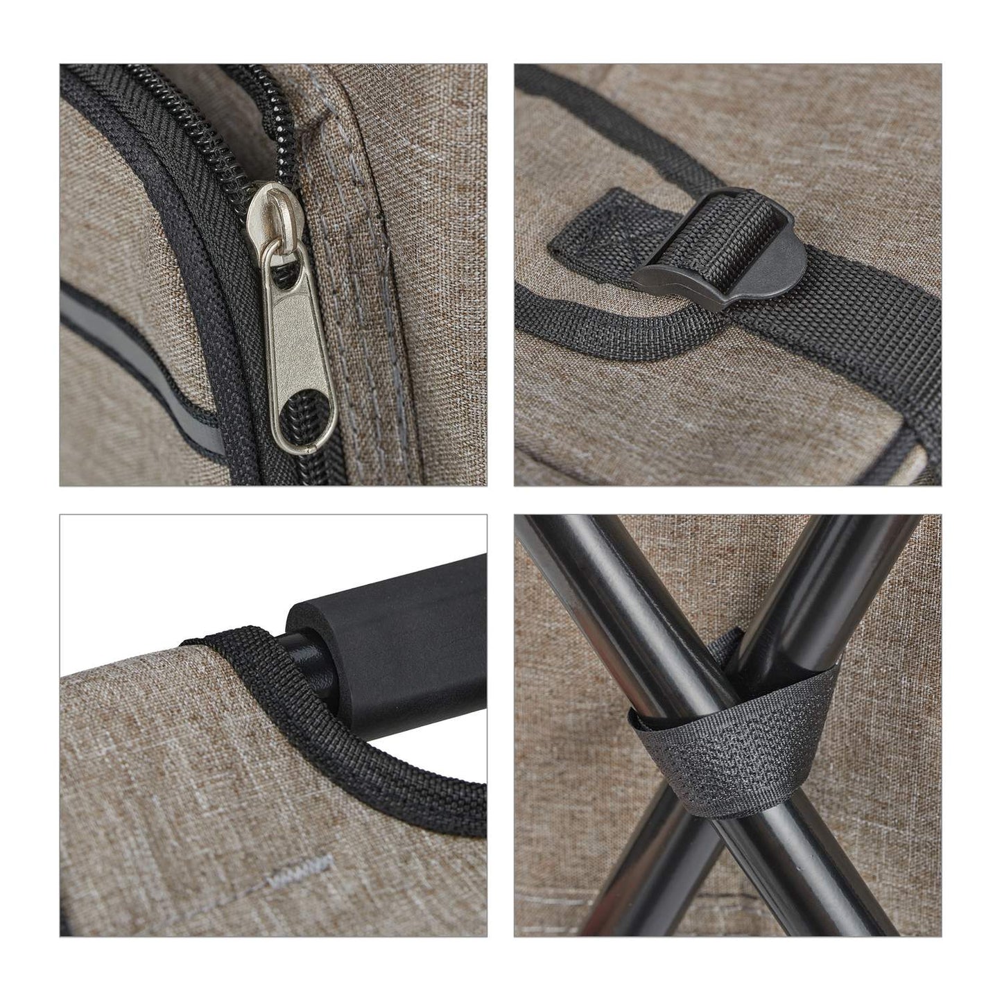 Camping chair foldable beige