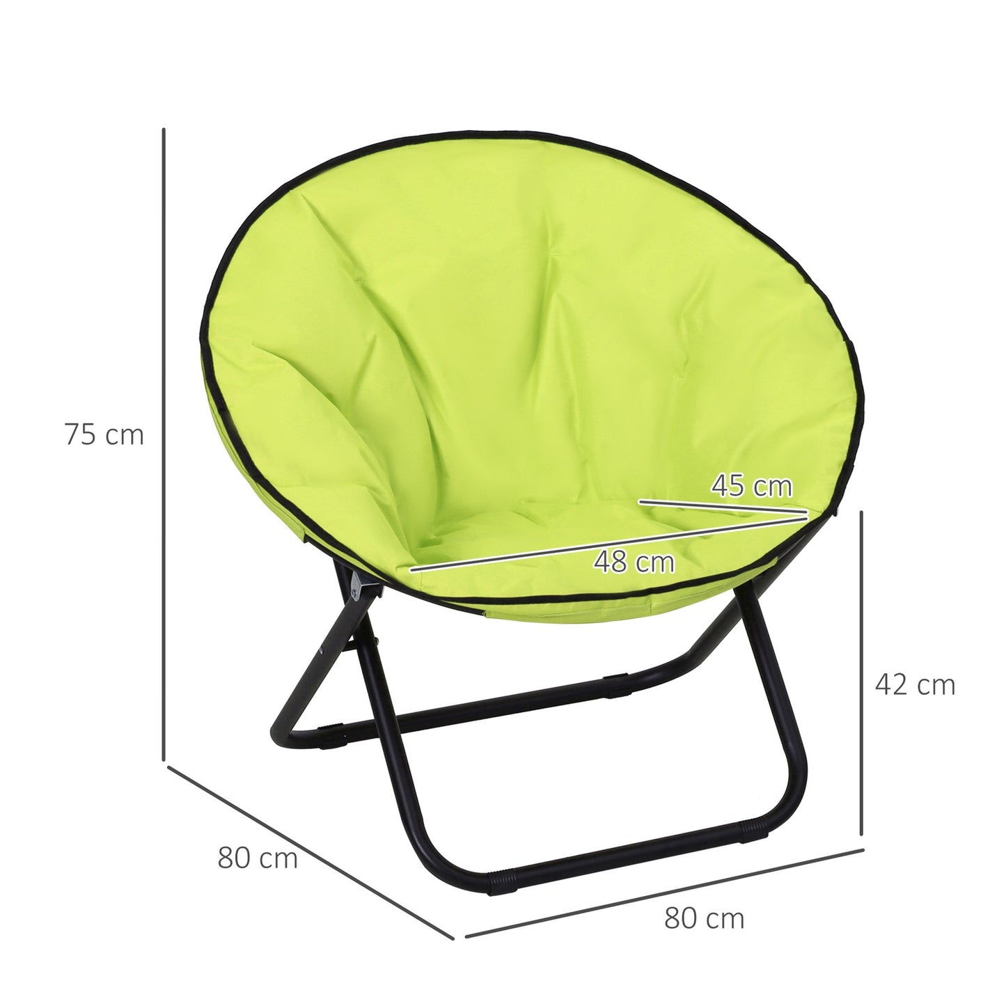 Folding outdoor camping chair, padded up to 120 kg, yellow
