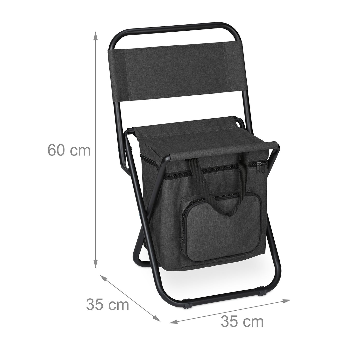Camping chair with backrest black