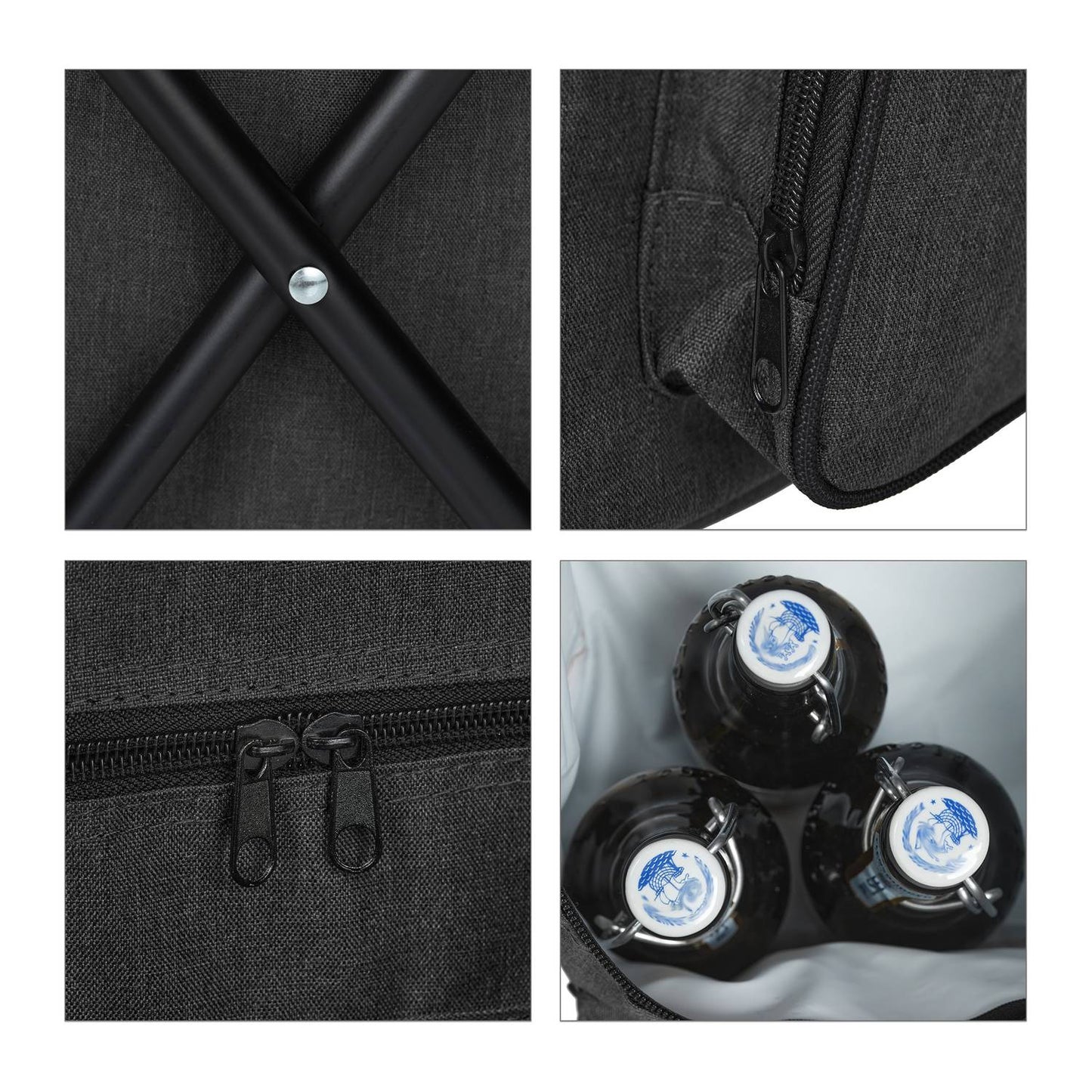 Camping chair with backrest black