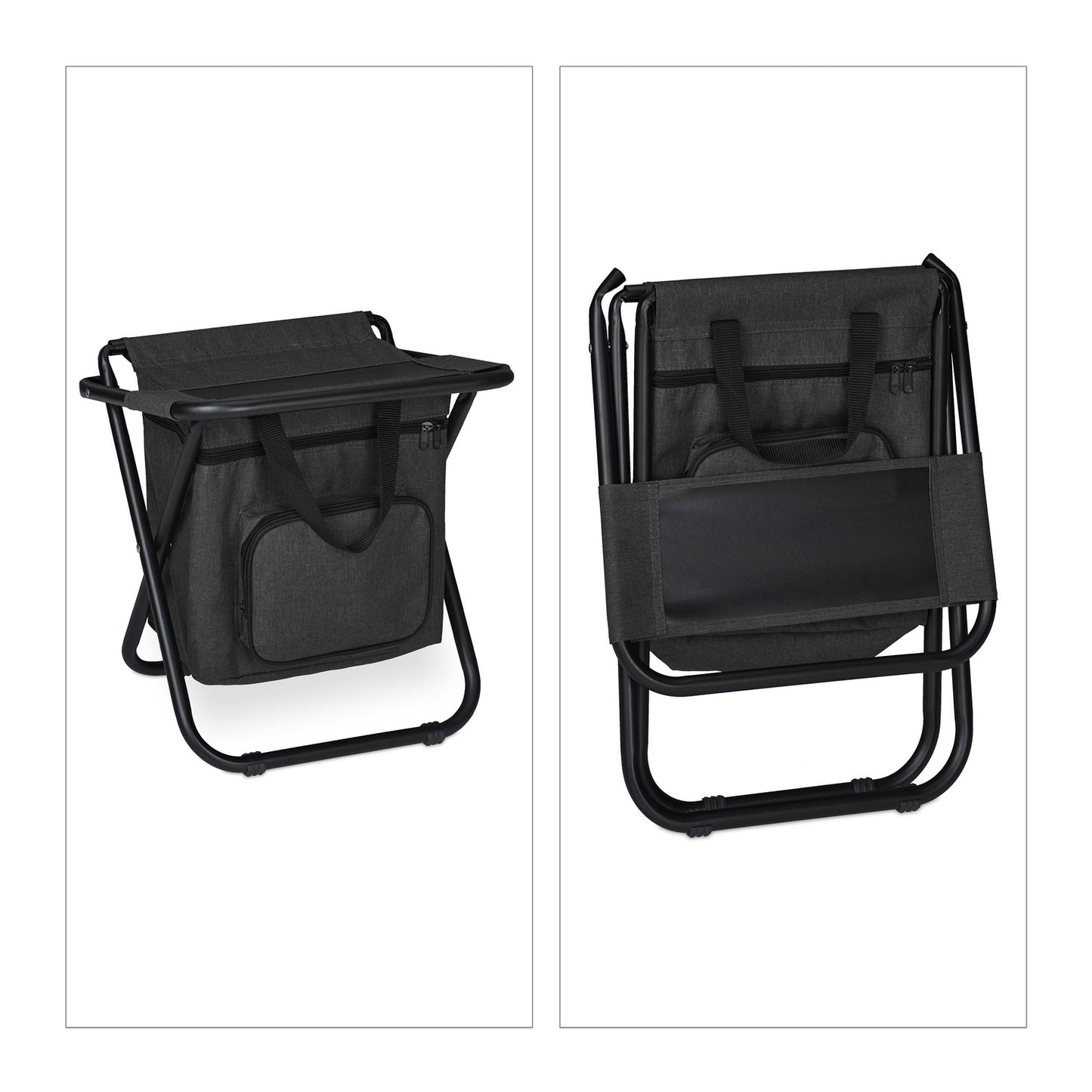 Camping chair with backrest black