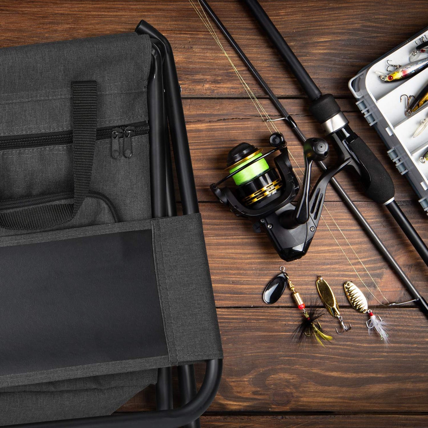 Camping chair with backrest black