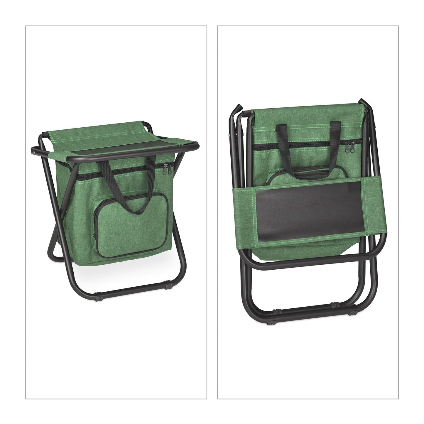 Camping chair with backrest green