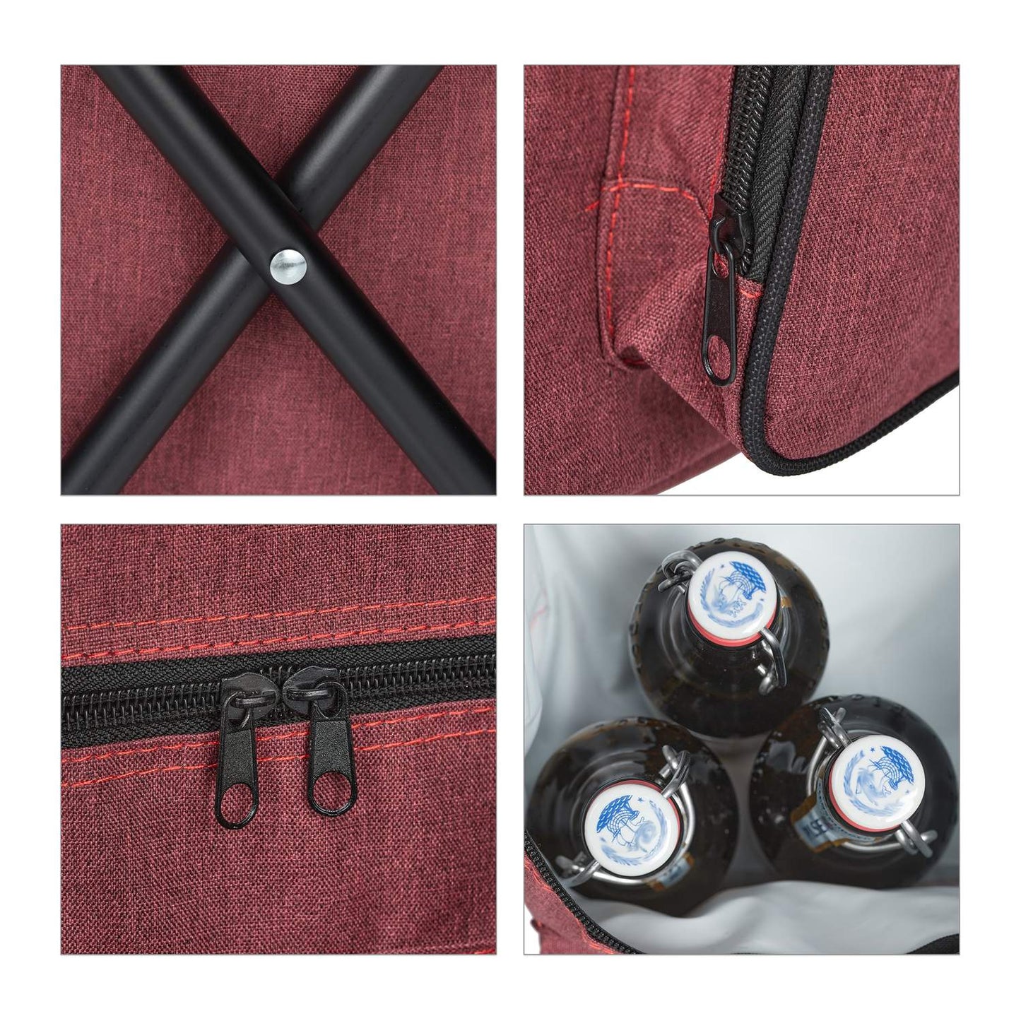 Camping chair with backrest red
