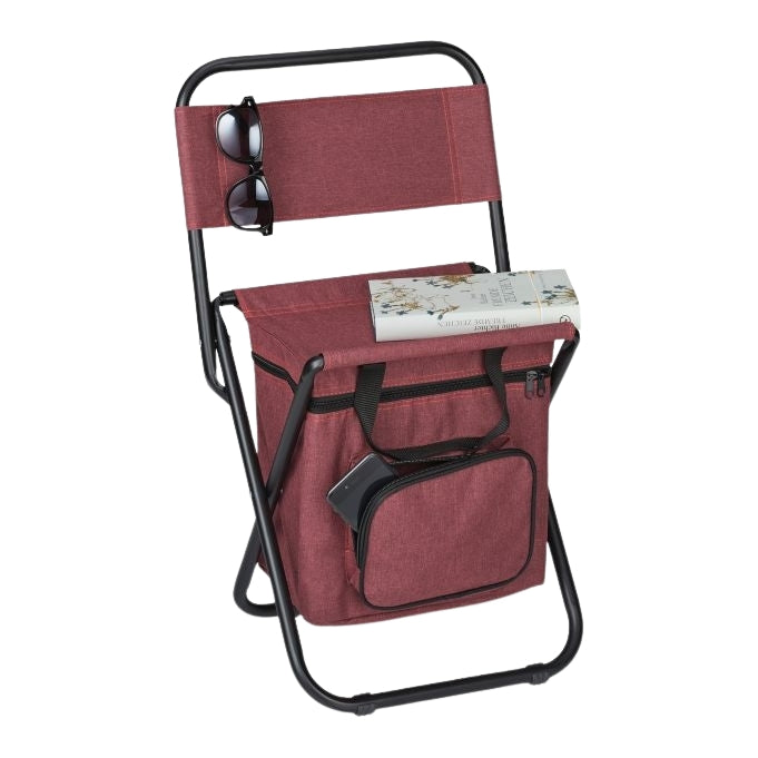 Camping chair with backrest red