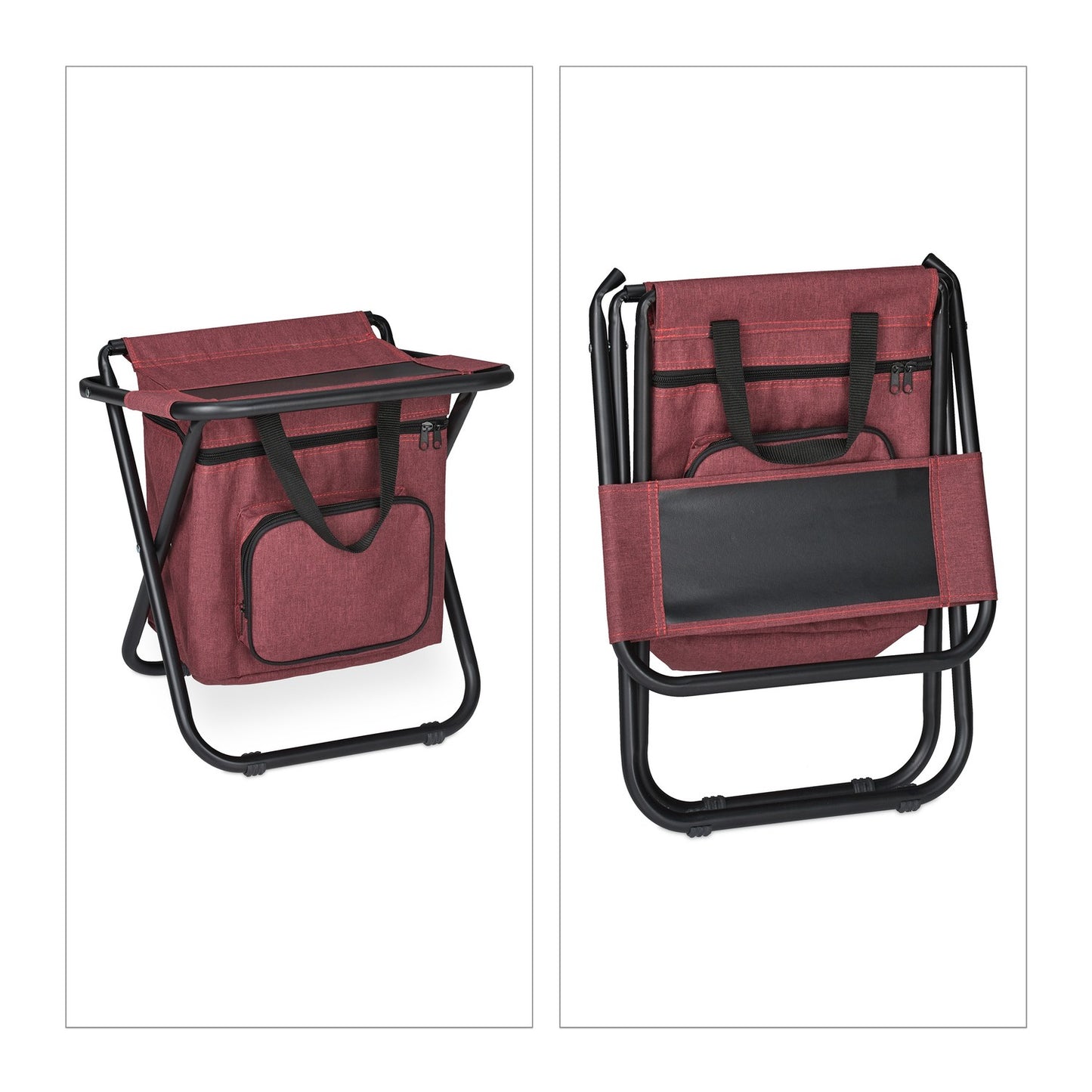 Camping chair with backrest red