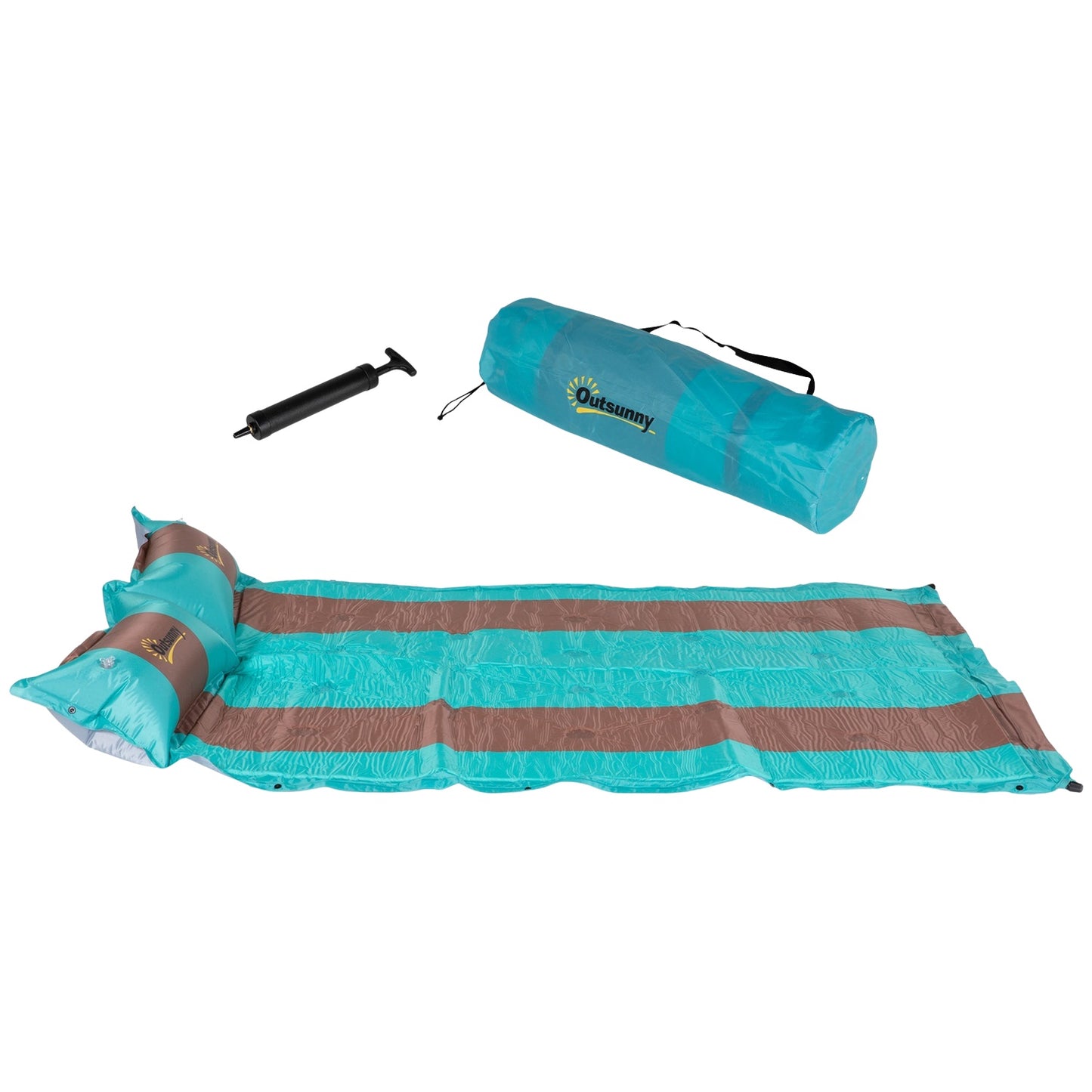 Camping sleeping mat, 3cm thick, 192x135cm, with pump