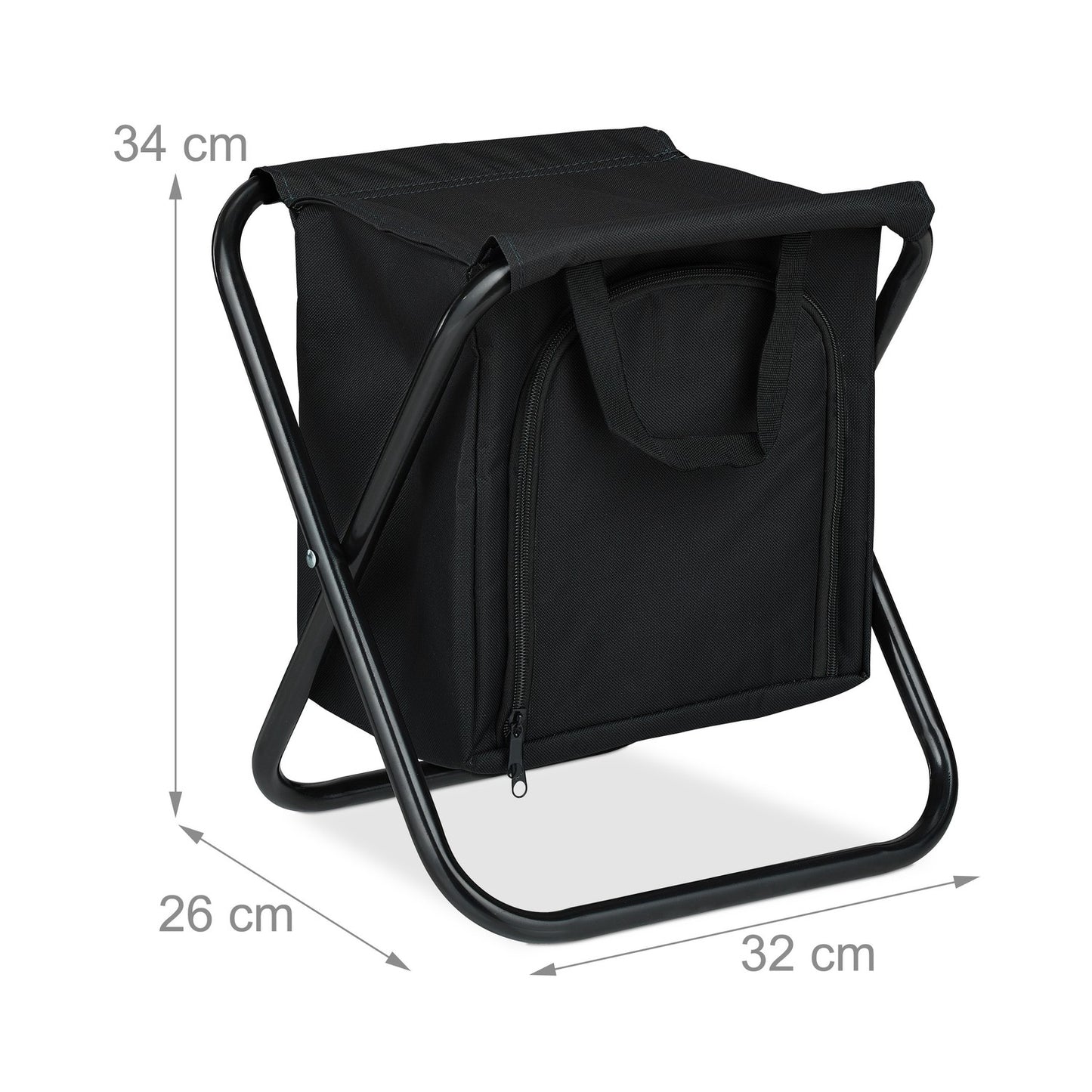 Camping stool with cooler bag