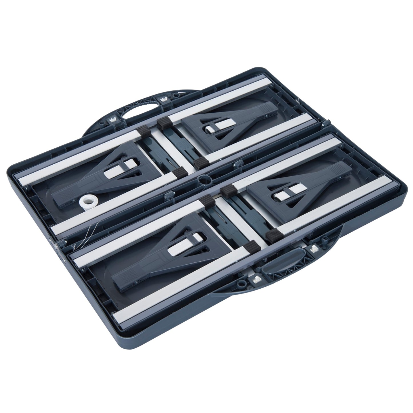 Camping table set in aluminum with 4 folding seats