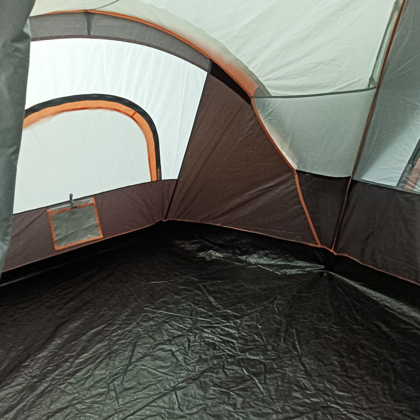 Waterproof family camping tent, 5-6 people, light grey