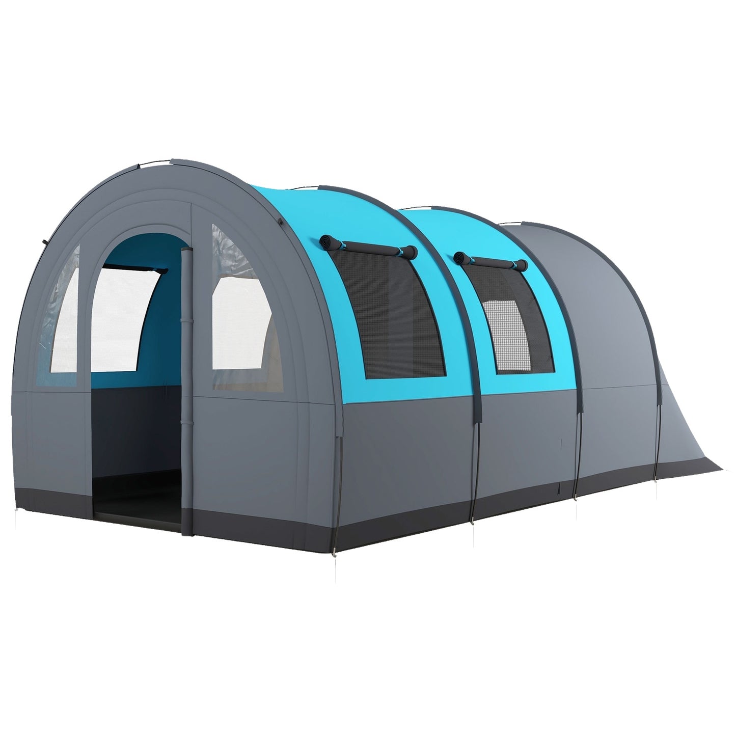Camping tent for 6 – 2 rooms, light, 3000 mm grey