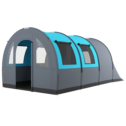 Camping tent for 6 – 2 rooms, light, 3000 mm grey