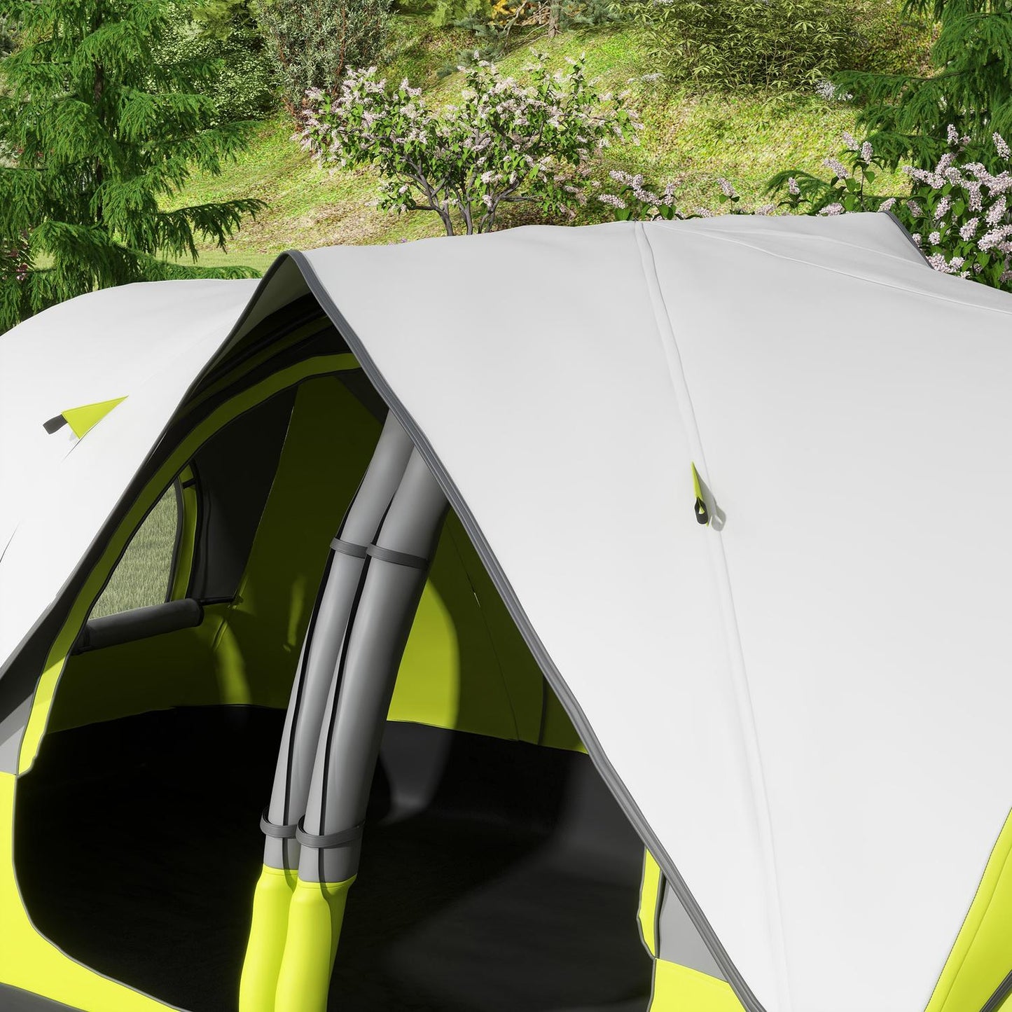 8-person tunnel tent, 2 rooms, windproof, water-repellent