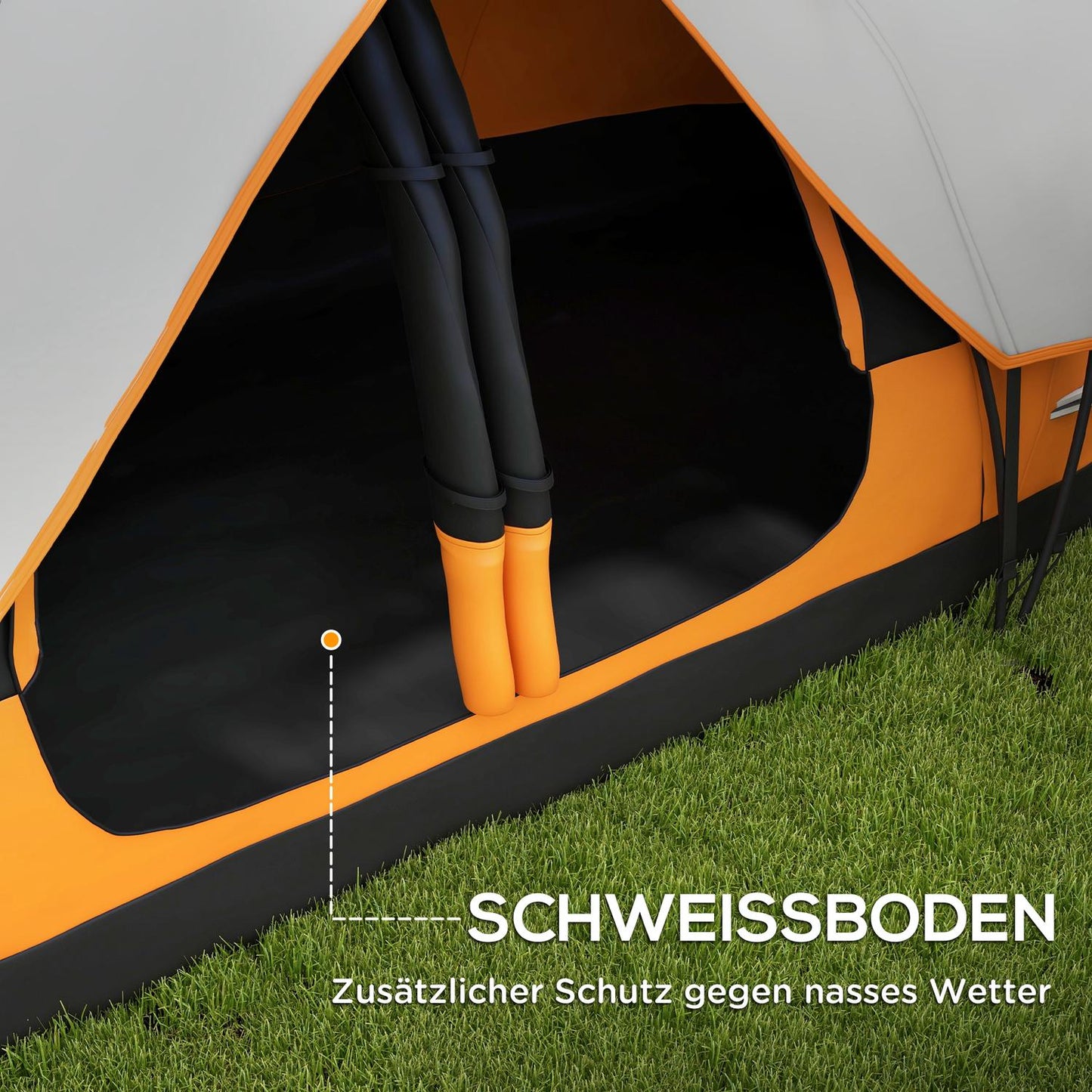 8-person tunnel camping tent, windproof, water-repellent