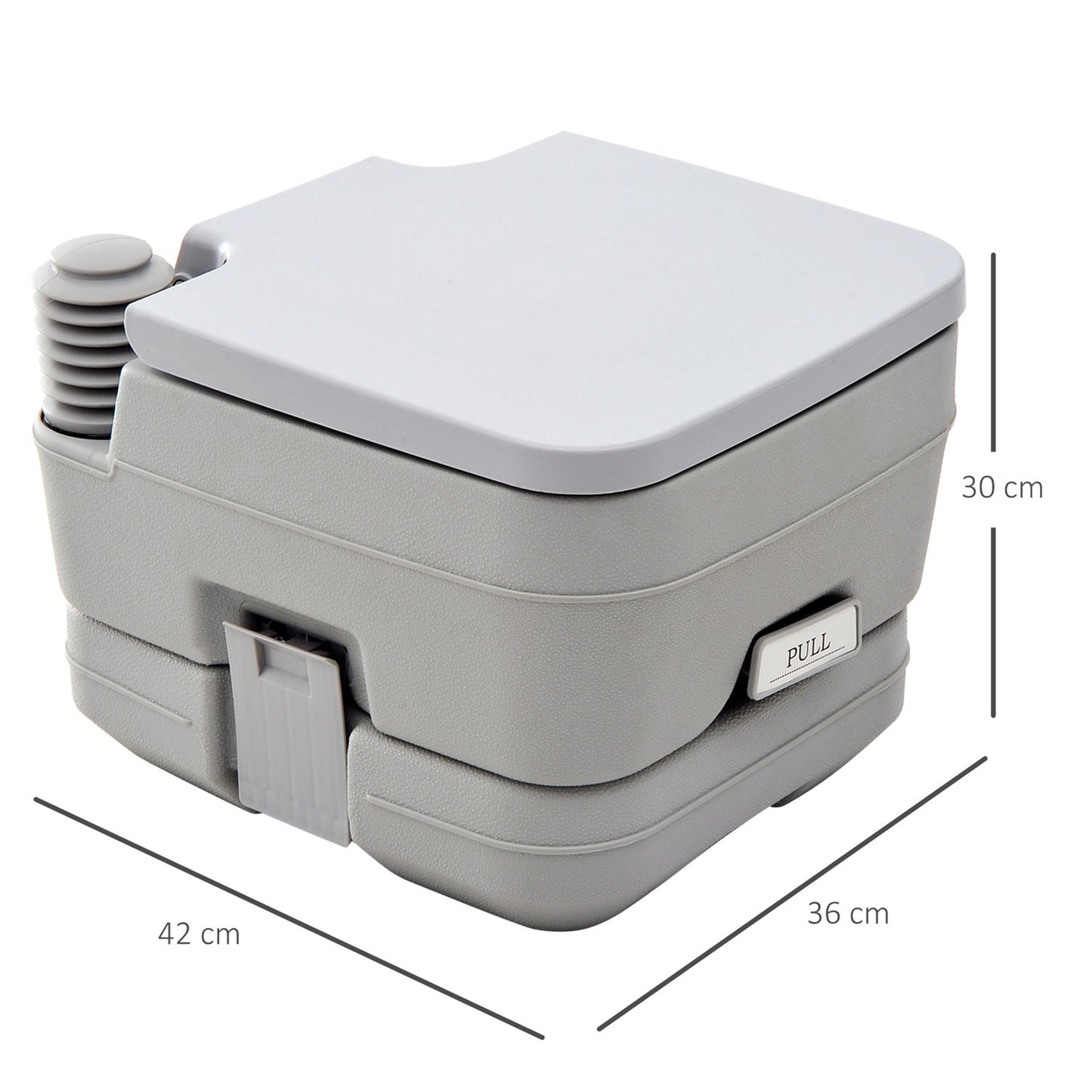 Collapsible camping toilet, 200kg Capacity, 10L, Grey